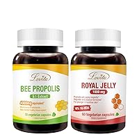 Bee Propolis Capsule & Royal Jelly Nutrients Bundle. Dietary Supplement Supports Better Nutrition & Overall Well-Being
