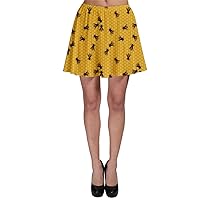 CowCow Womens A-line Pocket Skirt The Bee On Honeycombs Swing Skater Skirt