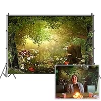 Leowefowa 7x5ft Vinyl Spring Backdrop Fairy Enchanted Flower Fairytale Forest Jungle Woodland Photo Background for Party Photo Shoots Newborn Baby Kids Studio Props Photography Backdrops