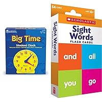 Learning Resources Big Time Student Clock + Flash Cards: Sight Words