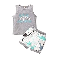 ACSUSS Infant Baby Boys Girls Sports Cartoon Short Sleeves Tops with Shorts 2PCS Outfits Summer Clothes