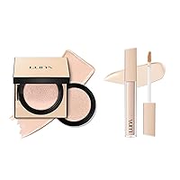AEKYUNG LUNA 50-Hours Conceal Fixing Cushion Foundation #21 Cool Ivory+ Long-Lasting Tip Concealer Fixing-Fit #01 Light Beige