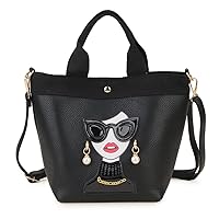 Funky Lady Face Purse for Women Casual Shopping Bag Top Handle Satchel Handbags Pu Leather Shoulder Bag Totes