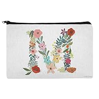 GRAPHICS & MORE Letter M Floral Monogram Initial Makeup Cosmetic Bag Organizer Pouch