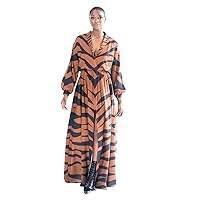 Pantora Women's Felicia Maxi Dress, Tiger Print, Large