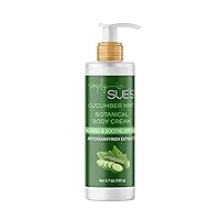 Botanical Body Cream - Nourishing Moisturizer, Cucumber & Mint Scent, 3.7oz - Hydrating Natural Skincare