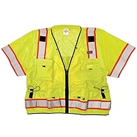 Kishigo S5010 Ultra-Cool Polyester Professional Surveyors Vest, Extra Large, Lime