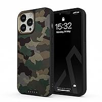 BURGA Phone Case Compatible with iPhone 13 PRO - Military Army Green Camo Camouflage- Cute But Tough with CloudGuard 2-in-1 Defense System - Luxury iPhone 13 PRO Protective Scratch-Resistant Hard Case