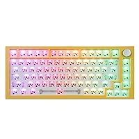 EPOMAKER Skyline Gasket-Mounted 75% Hot Swappable Wired Gaming Keyboard DIY Kit with RGB Backlight, Rotary Knob, Compatible with 3Pin 5Pin Gateron/Cherry/Kailh/Otemu Switch (Yellow)