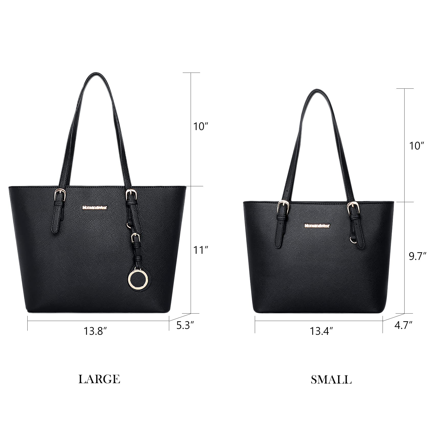 Montana West Tote Handbag for Women Conceal Carry Shoulder Bag Large and Medium 2PCS Set