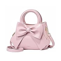 PU Leather Handbag for Women Fashion Bow Tie Design Medium Satchel Dating Shopper Tote Bag Ladies Outdoor Shoulder Bag