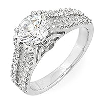 1.75ct Round Cut Diamond Engagement Ring in Platinum