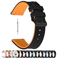 Fullmosa Rubber Watch Bands 18mm 19mm 20mm 22mm 24mm, Quick Release Silicone Watch Band for Men Women