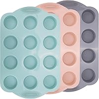 12 Cups Silicone Mini Muffin Pan-3 Pack Nonstick Food Grade & BPA Free Silicone Muffin Pan For Baking cupcake Mini Muffin and More