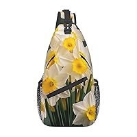 Daffodils Photos Sling Backpack for Women Men Cross Chest Bag Diagonally Crossbody Shoulder Bag Travel