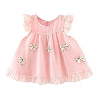 Toddler Girls Fly Sleeve Bowknot Ruffles Princess Dress Dance Party Dresses Clothes Girls Dresses Age 7