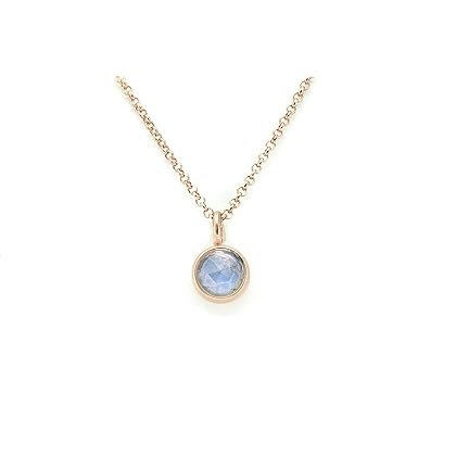 Moonstone Necklace Bezel Pendant - Dainty Gold Necklace for Women - Round Pendant Moonstone - June Birthstone Gift - Sister Ring - Perfect Girlfriend Gift