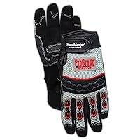 MECH107XL Hand Master MECH107 Mechanics Gloves with PVC Palm, Men's 8-10/Women 9-10, Black, XL (1 Pair)