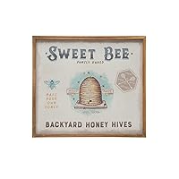 Wood Framed Canvas Sweet Bee Backyard Honey Hives Wall Art and Décor, 21