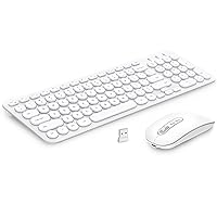 cimetech Wireless Keyboard and Mouse Combo, [90% Silent Scissor Switch Key] [80% Ultra Slimmer][Rechargeable] Wireless Computer Keyboard and Mouse, for Laptop, PC, Computer, Mac, Windows - White
