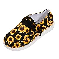 Women's Sunflower Casual Canvas Wendy Shoes,Fashion Lightweight Comfort Slip On Round Toe Sports Walking Flats