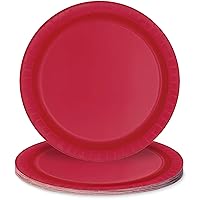 Unique Industries Premier Stylz Ruby Red Round Paper Dessert Plates - 7