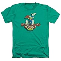 Woody Woodpecker Shirt Pajaro Loco Adult Heather Kelly Green T-Shirt (2XL)