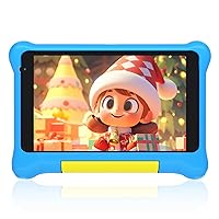 Kids Tablet 7 inch, Android 12 Tablet for Kids Quad Core 2GB 32GB Educational Children's Tablet with Parental Control, Bluetooth, WiFi, Shockproof Case, Dual Camera (Blue)