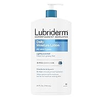 Daily Moisture Lotion + Pro-Ceramide with Shea Butter & Glycerin Helps Moisturize Dry Skin, Hydrating Face, Hand & Body Lotion is Lightly Scented & Non-Greasy, 24 fl. oz