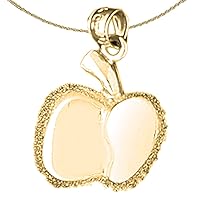 14K Yellow Gold Apple Pendant with 18