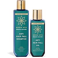 NEEM AYU Ayurvedic Anti Hair Fall Shampoo 200ml & Hair Oil 100ml | Helps to reduce hair fall and Promote Hair Growth| Herbs like Bhringraja, Amla, Aloe Vera | Sulphate and Paraben free| For Men & Wome