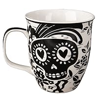 Karma Ceramic Black and White Boho Mug, 1 Count (Pack of 1), Sugar