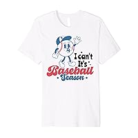 I Can't It's Baseball Season Cute Softball Funny Mom Women's Premium T-Shirt
