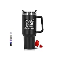 DLOCCOLD Thank You Gifts, Employee Appreciation Gifts for Coworkers, Inspirational Gifts, You Are Awesome, 40oz Tumbler with Handle, Black