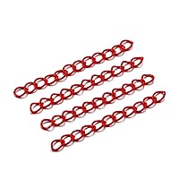 AGCFABS 30Pcs/Pack Metal Paint Extension Chain Colorful Linking Rings Curb Twist Chains for Bracelet Necklace Mask Lanyard Strap DIY Jewelry Making Accessories (Red)