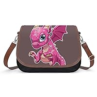 Crossbody Bag For Women Pink Dragon Shoulder Bag For Girls Large Tote Bag Leather Handbag Print Purse Wallet 31x22x11cm