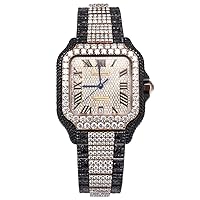 Black and White VVS Moissanite Fully Iced Out Swiss Automatic Movement Hip Hop Studded Luxury Handmade Watch for Men