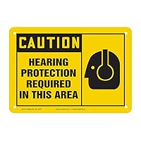 Accuform MPPE410VP Plastic Safety Sign, Caution Hearing Protection Required in This Area