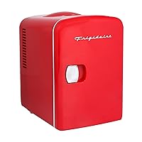 Frigidaire RED EFMIS149_AMZ Mini Portable Compact Personal Fridge Cooler, 4 Liter Capacity Chills Six 12 oz Cans, 100% Freon-Free & Eco Friendly, Includes Plugs, standard