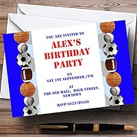 Football Sports Theme Personalized Birthday Party Invitations