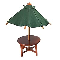 Dollhouse Garden Table with Green Parasol Umbrella Reutter Miniature Furniture