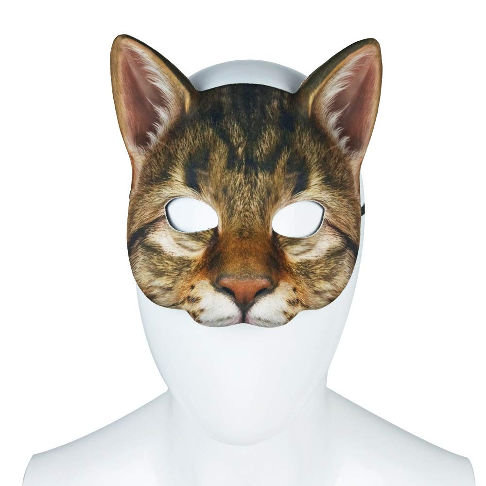 Aiffort 1Pcs Halloween Realistic Cat Masks Animal Cat Mask for Halloween  Christmas Easter Novelty Costume Party Accessory