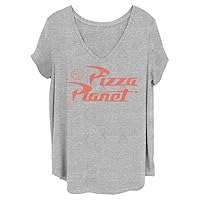 PIXAR Women's Toy Story Pizza Planet Junior's Plus Short Sleeve Tee Shirt