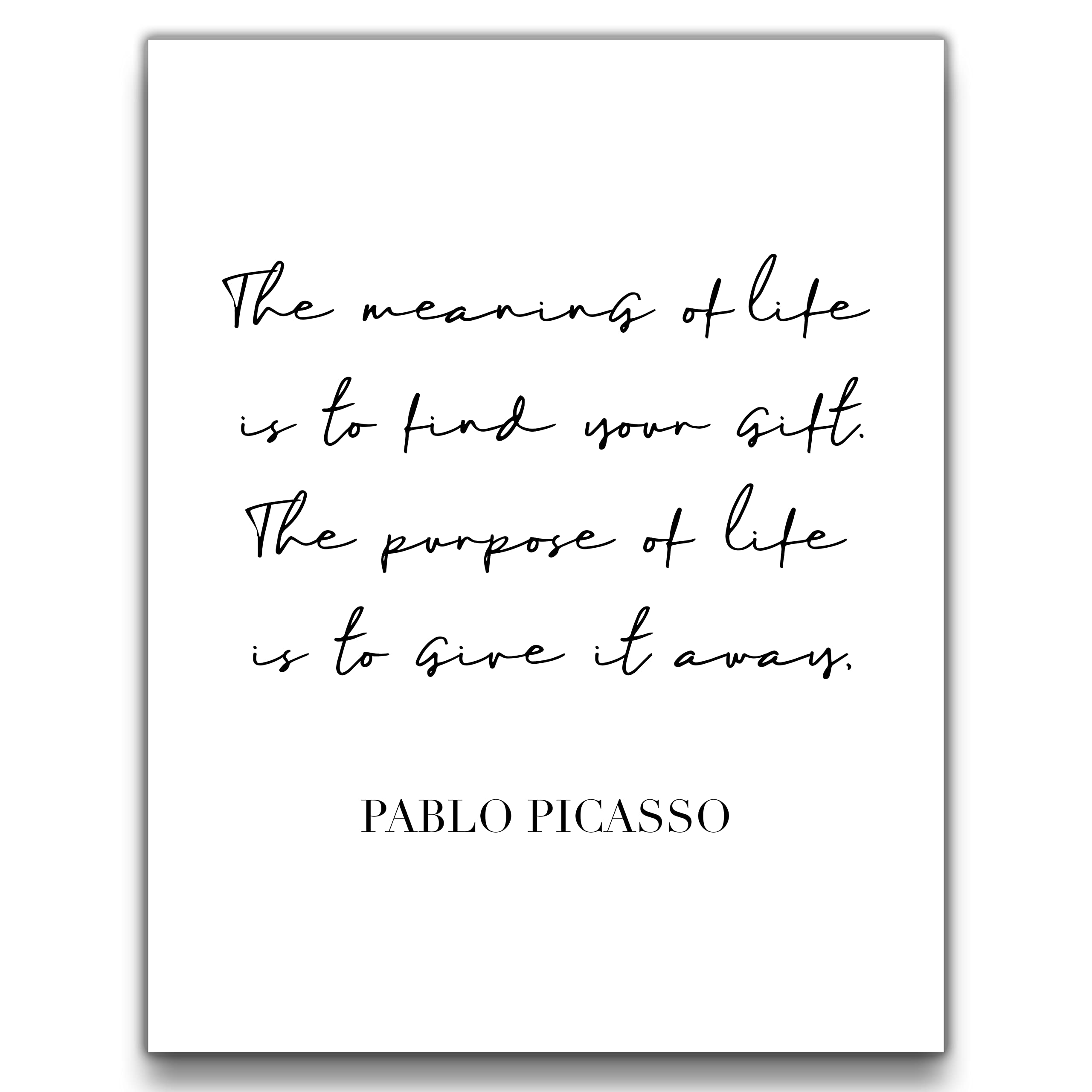 Mua \'The Meaning of Life\' Pablo Picasso Quote Wall Art | Modern ...