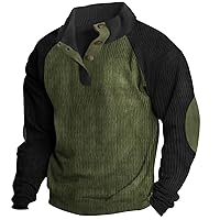 Sweatshirt For Men,Corduroy Casual Quarter Button Up Sweatshirt Outdoor Oversize Long Sleeve Pullover Basic