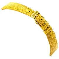 16mm Morellato Genuine Lizard Yellow Ladies Tapered Stitched Watch Band 718