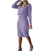 Women Fall 2 Piece Dress Outfits Sexy Knit Mini Skirt And Long Sleeve Crop Top Shirt Sweater Bodycon Two Pieces Sets