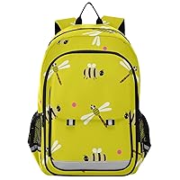 ALAZA Dragonflies Bee's and Polka Dots Casual Backpack Travel Daypack Bookbag
