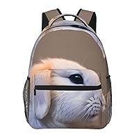 cry rabbit print Lightweight Bookbag Casual Laptop Backpack for Men Women College backpack
