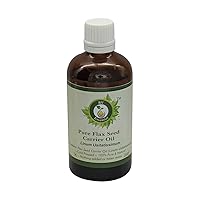 R V Essential Pure Flax Seed Carrier Oil 5ml (0.169oz)- Linum Usitatissimum (100% Pure and Natural Cold Pressed)